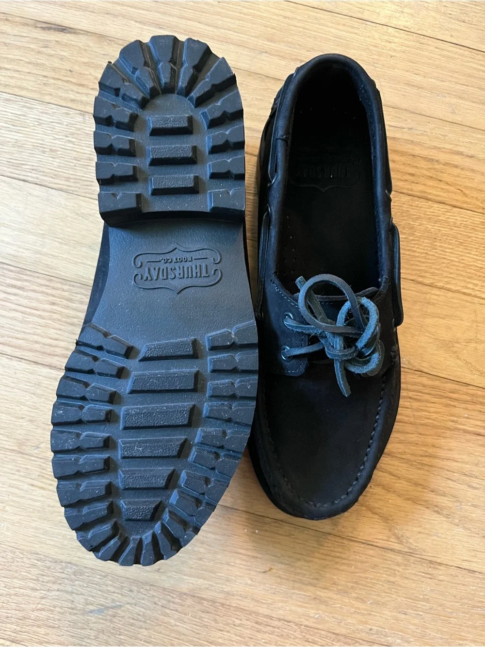 Men's Black Matte Leather Loafer Boat Shoes